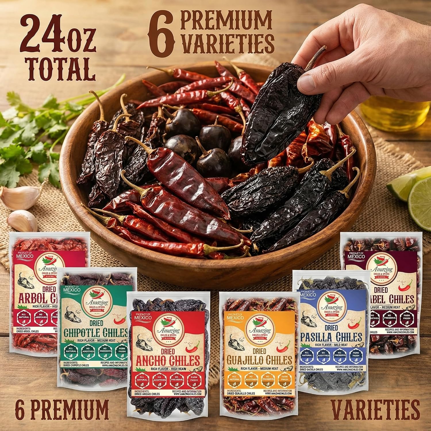 Dried Peppers 6 Pack Bundle - Ancho