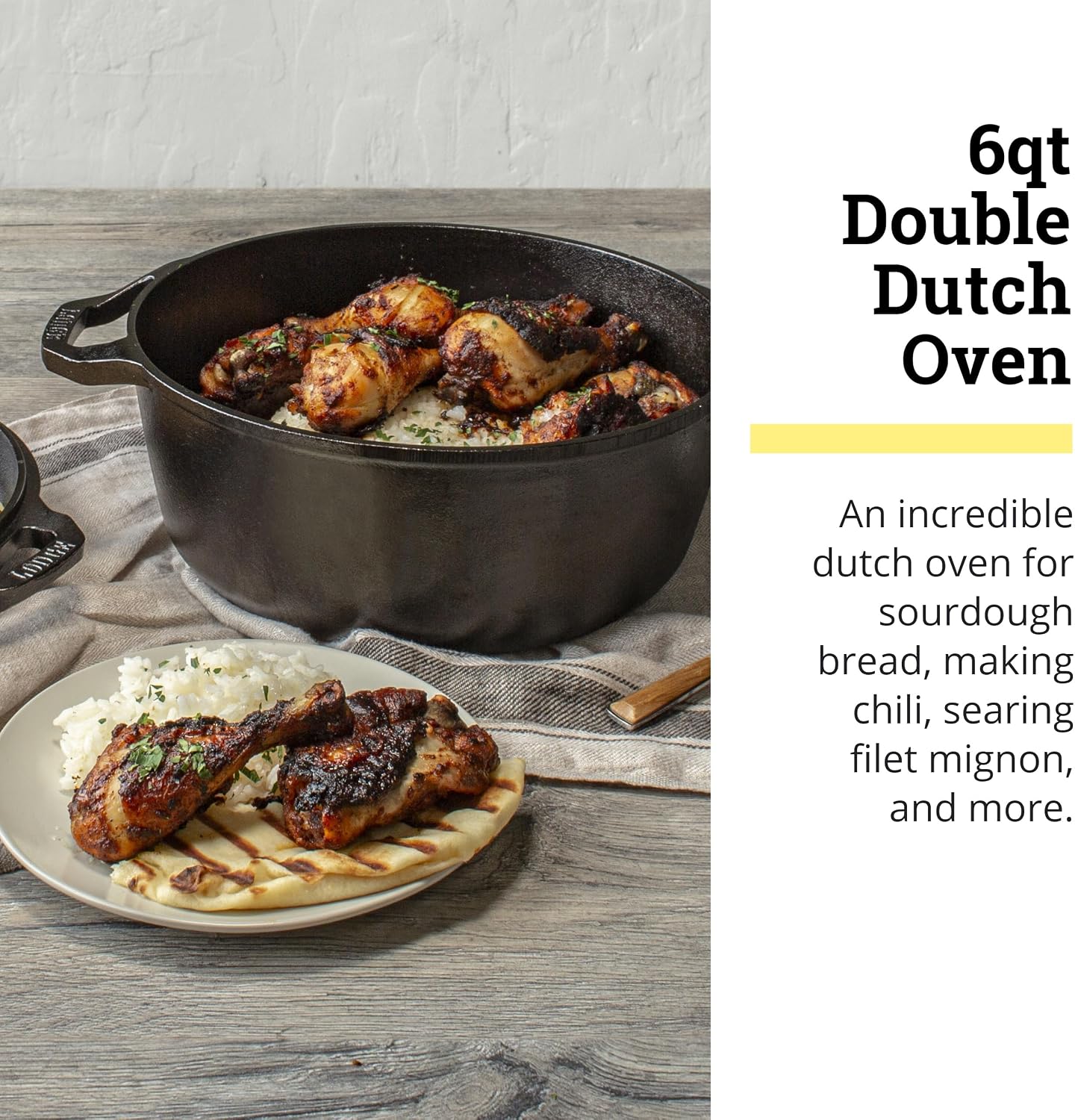 Lodge Chef Collection 6qt Double Dutch Oven